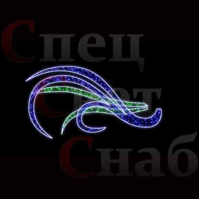 Светодиодный мотив "Хвост Жар-Птицы" 1.2х2.5 м синий зеленый