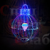 Уличная световая фигура Елочный шар "Адамант" на подставке высота 1.5м